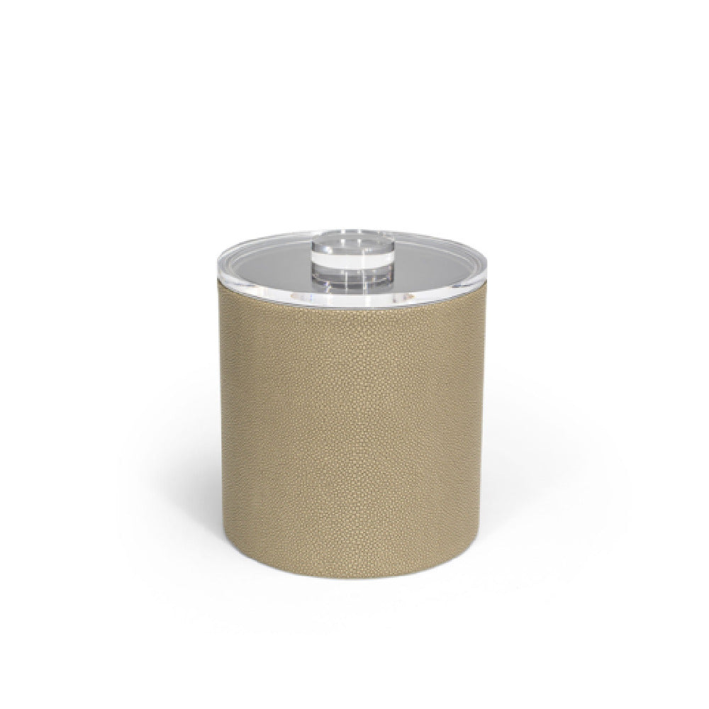 FOH RIB018BEL21 3.5qt Round Belize Ice Bucket Dune With Acrylic Lid Includes One RIB022CLT21 3.5qt Round Ice Bucket Lid Acrylic