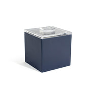 FOH RIB002BLL11 3.5qt Square London Ice Bucket Navy With Acrylic Lid Includes One RIB001BLL11-BTM 3.5qt Square Ice Bucket Base Navy