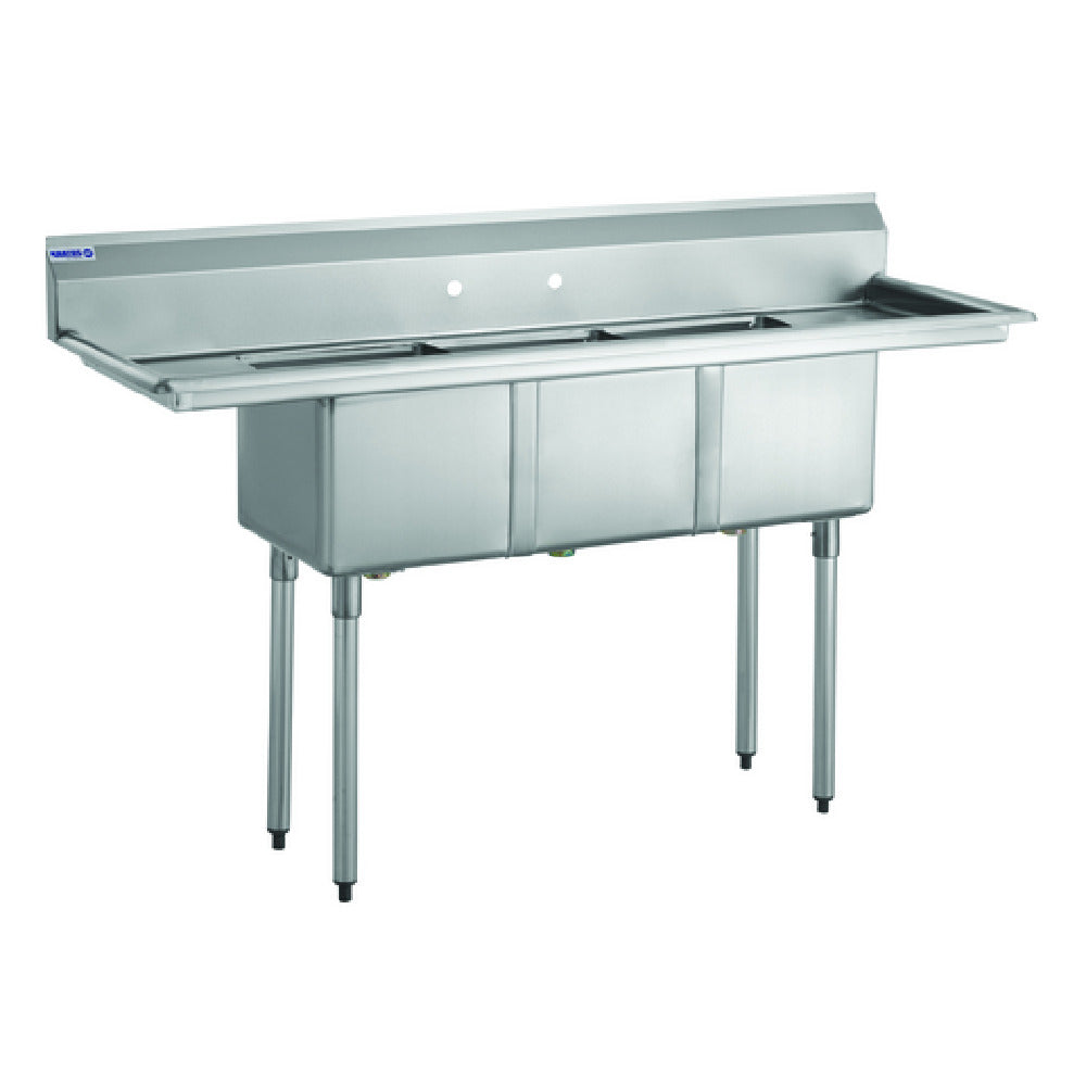 Hubert 50701 - Kratos® Compartment Sink, 14"W X 16"D X 12"H Bowl Size, (2) 12" Drain Boards