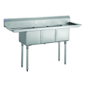 Hubert 50701 - Kratos® Compartment Sink, 14"W X 16"D X 12"H Bowl Size, (2) 12" Drain Boards