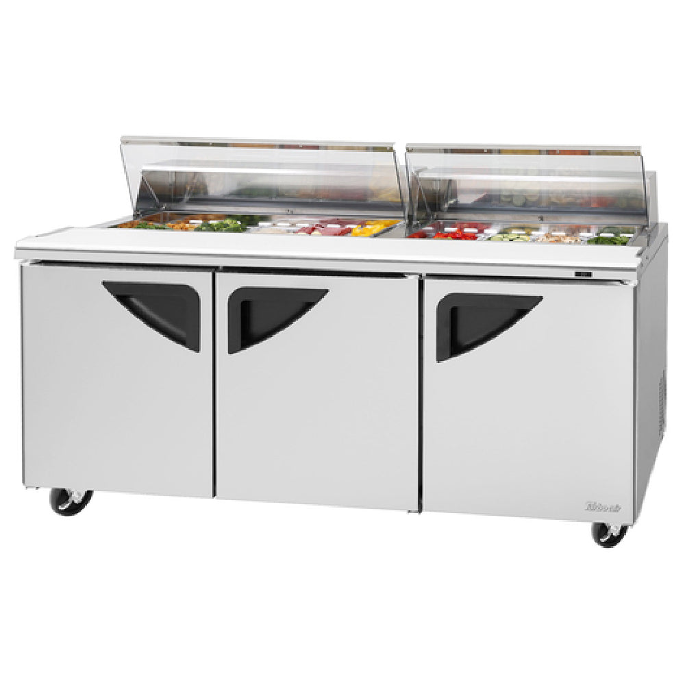Turbo Air TST-72SD-N-CL Super Deluxe Sandwich/Salad Unit With Clear Lid Three-section