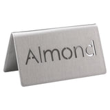 Service Ideas 1C-BF-ALMOND-MOD Beverage ID Tent "Almond" 1-1/2"H X 3"W