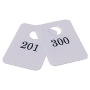 Stanton Trading 5PCR-201-300 Coat Room Checks Plastic With Hanger Hold And "Not Responsible" Disclaimer (set Is Numbered 201-300 & Includes 1 Of Each Number)