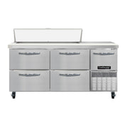 Continental Refrigerator RA68N12-D Refrigerated Base Sandwich Unit 68"W 300 Series Stainless Steel Top With (12) 1/6 Size X 4" Deep Pans