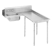 Advance Tabco DTS-G60-48R Island-Soil Dishtable L-shaped Attaches To Right Of Dish Machine Operator