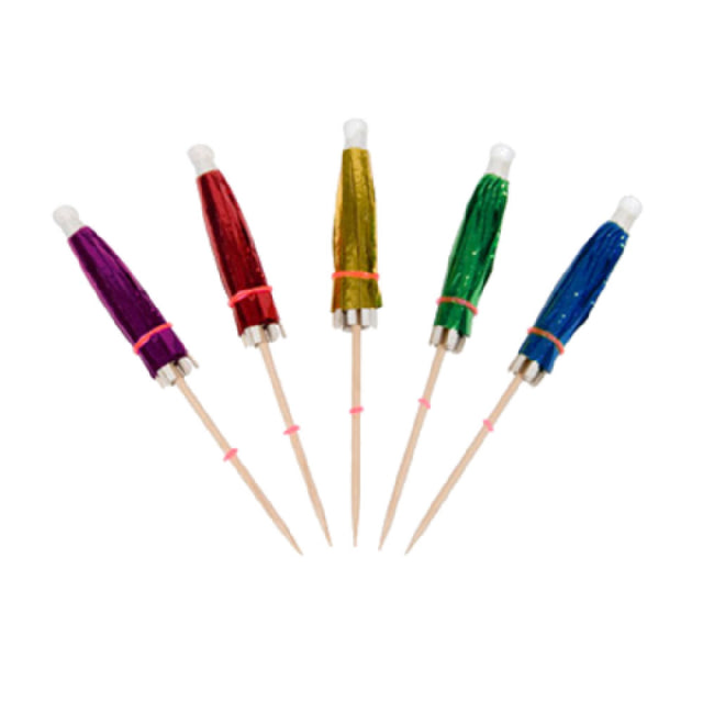 Town 51800 Cocktail Parasol 4"L Foil