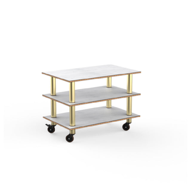 Steelite MGCMLX02CBXW - Modular Classic Medium Unit White Carrera Brushed Brass Heavy Duty Caster