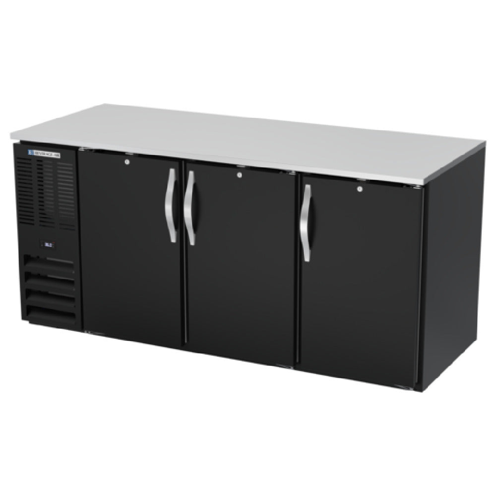 Beverage Air BB72HC-B - Refrigerated Back Bar Storage Cabinet, Three-section, 72"W X 30-3/8"D X 34"H