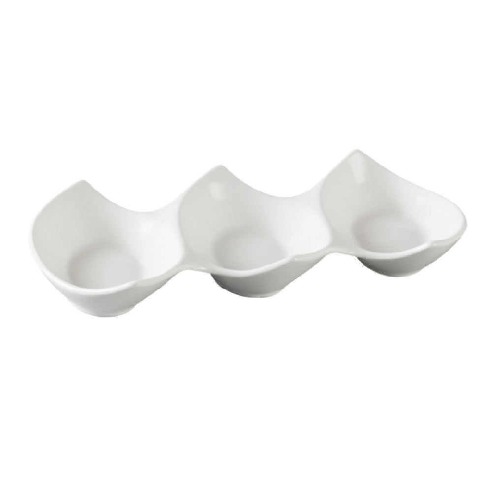 Yanco PS-2111 Piscataway Compartment Plate 11" X 5" Free Form Shaped