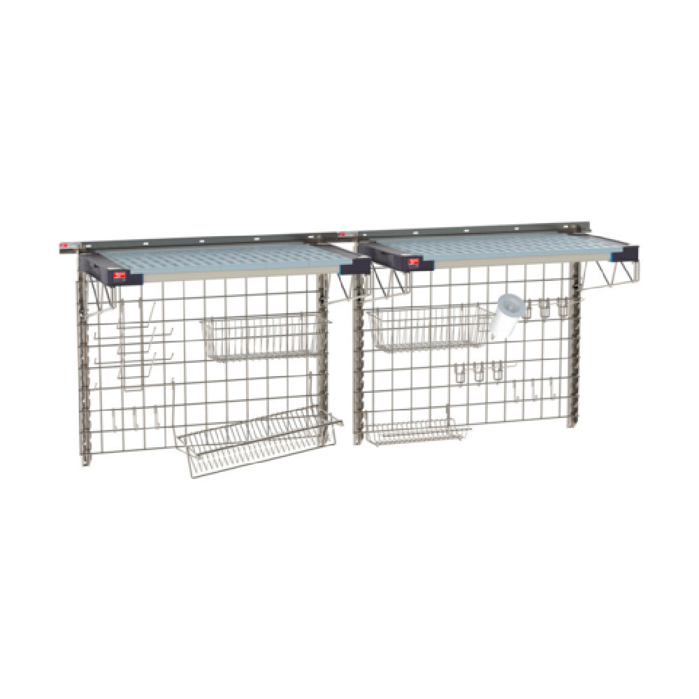 Metro SW-1872S4-30-SINK - SmartWall Life Complete Kit For Sinks, Double-wide, One-tier. Type 304 Stainless Steel Components: Wall Tracks