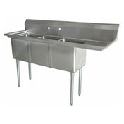 Omcan 43777 (43777) Pot Sink (3) 21" Front To Back X 18" Wide X 14" Deep Bowls