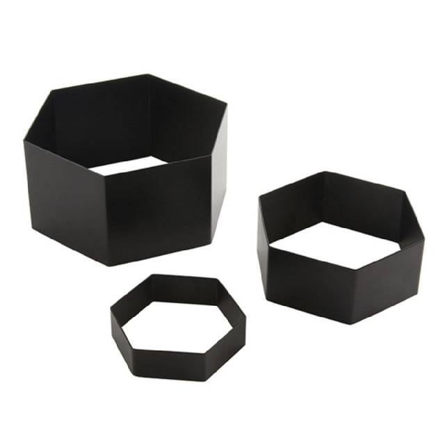 American Metalcraft RHB3 Riser Hexagon Black