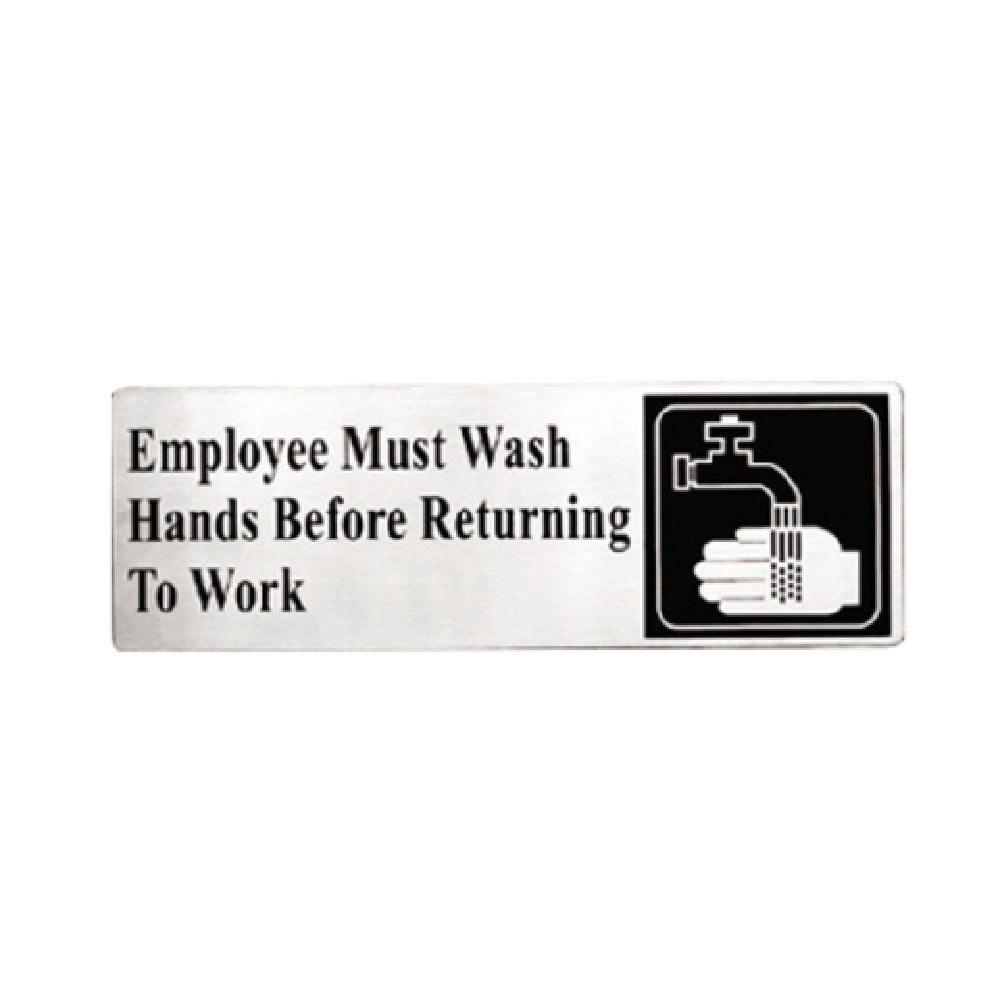 TableCraft Products B22 - Cash & Carry Sign, 3" X 9", "Employees Must Wash Hands Before Returning To Work"