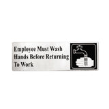 TableCraft Products B22 - Cash & Carry Sign, 3" X 9", "Employees Must Wash Hands Before Returning To Work"