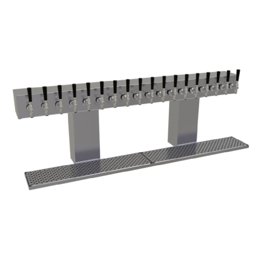 Glastender BRT-18-SSR Bridge Draft Dispensing Tower Countertop (8) Stainless Steel Faucets (handles Not Included)