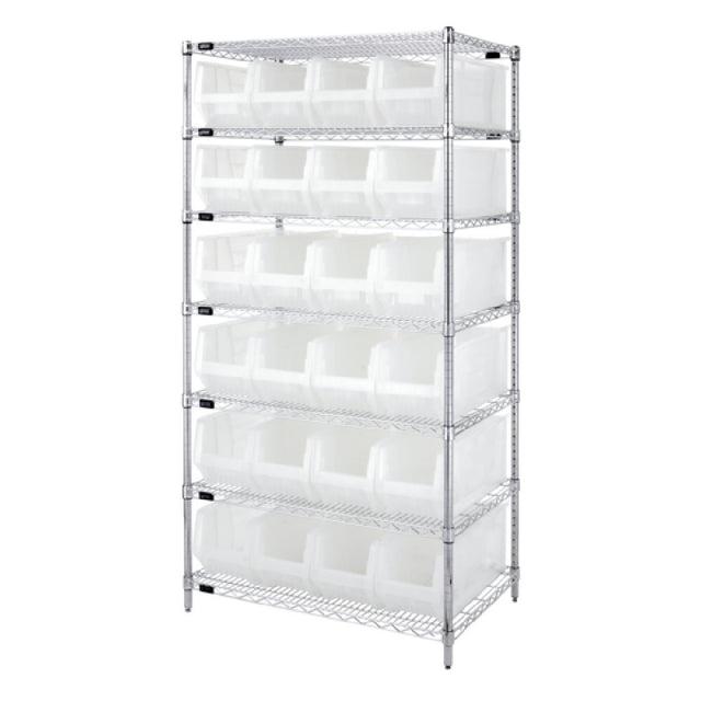 Quantum WR7-951CL Wire Shelving Container System 36"W X 24"D X 74"H 800 Lb. Capacity