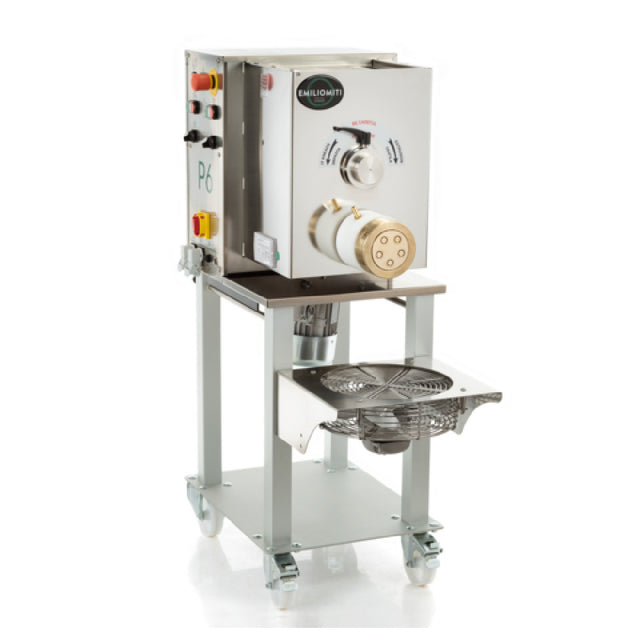 PASTABIZ P6 LM12051 - La Monferrina P6 Pasta Extruder With Built-in Mixer, Floor Model With Locking Casters