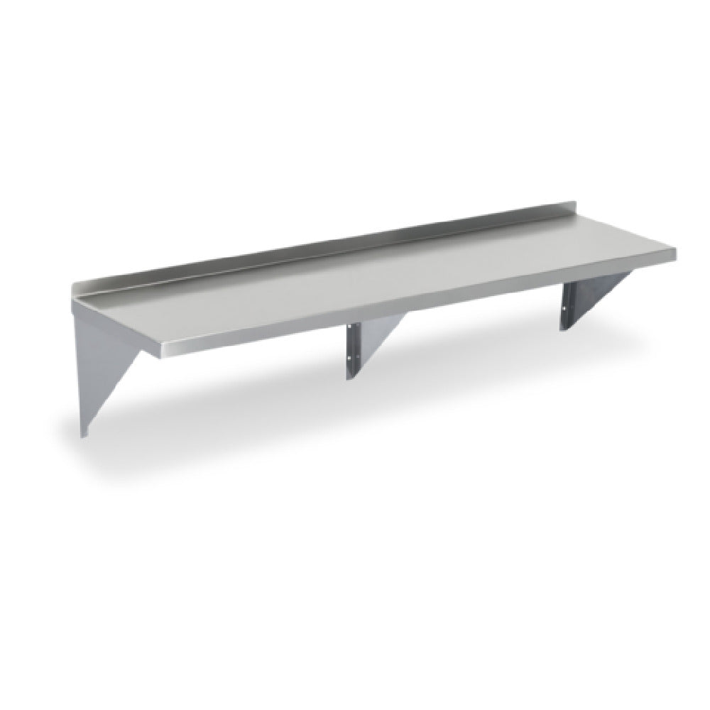 Steel Works Stainless SWWS-1672 Wall Mount Shelf 16" X 72" X 13"H 18ga/430 Stainless Steel