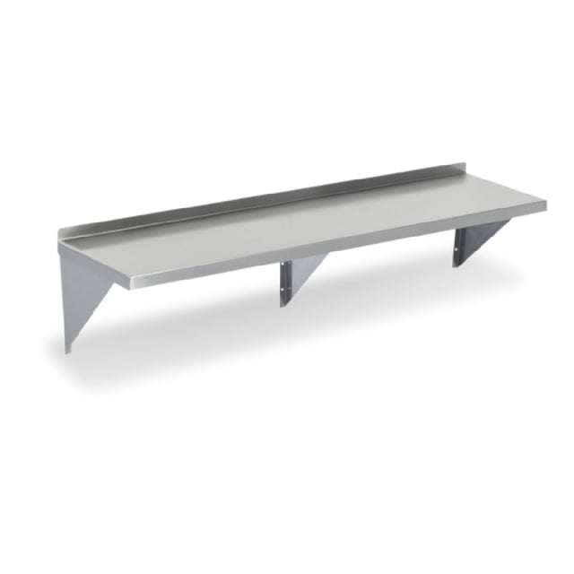 Steel Works Stainless SWWS-1672 Wall Mount Shelf 16" X 72" X 13"H 18ga/430 Stainless Steel