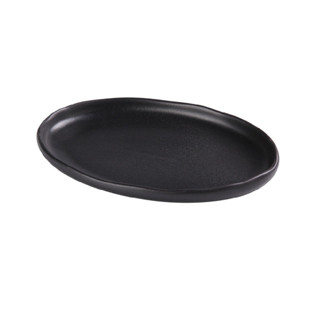 Yanco NB-208 Noble Black Plate 8-1/8"W X 5-1/2"D X 3/4"H Oval