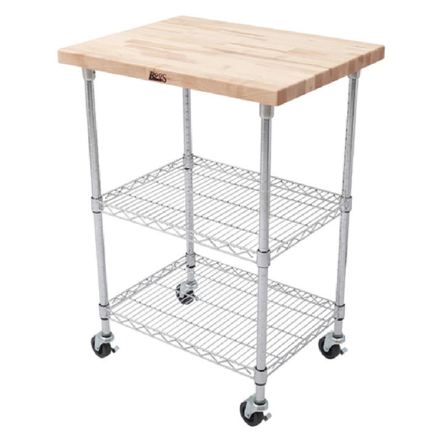 John Boos MET-MWC-2-X Metropolitan Wire Cart 33"W X 27"D X 36"H Overall Size 1-1/2" Thick Full Length Rail Top