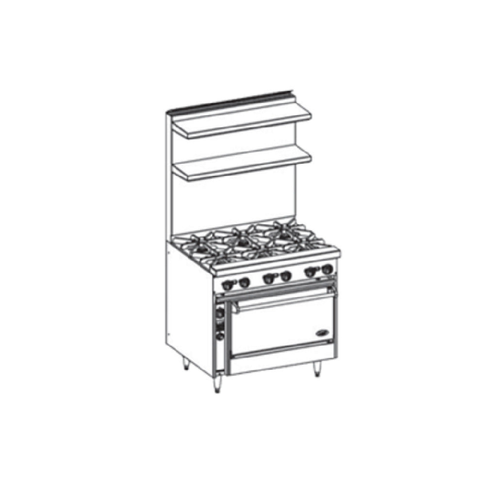Jade Range JBR-6-36C Bistro™ Restaurant Range Gas 36"