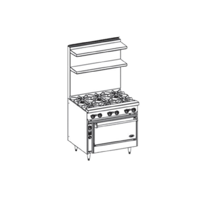 Jade Range JBR-6-36C Bistro™ Restaurant Range Gas 36"