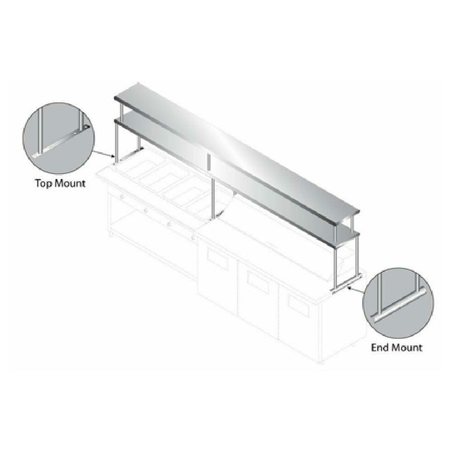 Advance Tabco CU-24-144-2 Overshelf Double 144"W X 24"D