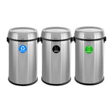 Alpine Industries ALP470-65L-1-R-T-CO Recycling With Trash And Compost Bin 17 Gallon (65 Liter) Each