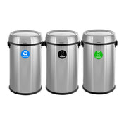 Alpine Industries ALP470-65L-1-R-T-CO Recycling With Trash And Compost Bin 17 Gallon (65 Liter) Each