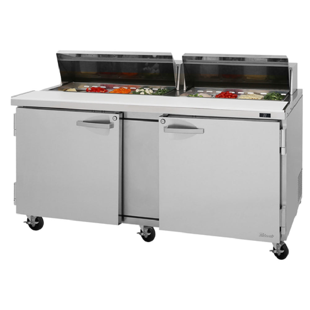 Turbo Air PST-72-N(-AL) PRO Series Sandwich/Salad Prep Table Two-section Rear Mount Self-contained Compressor