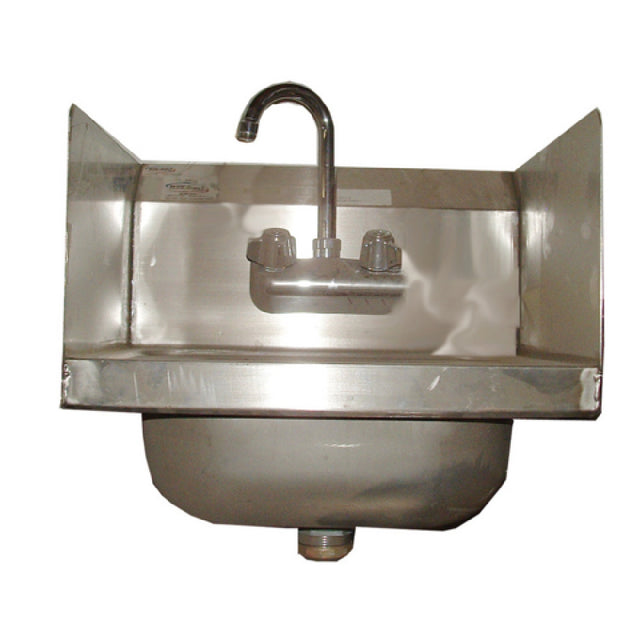 Winholt WS-HS-1410-5-F-2SS Hand Sink Wall Mount Left & Right Welded Sidesplashes