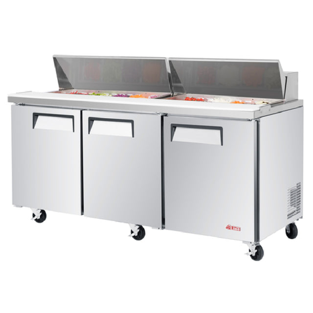 Turbo Air EST-72-N-V E-line Sandwich/Salad Unit Three Section 72-5/8"W X 30"D X 37-1/2"H