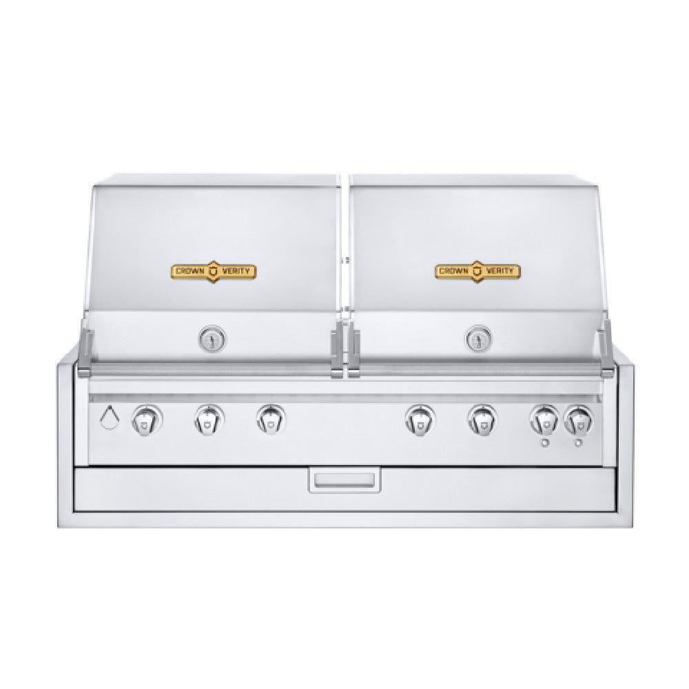 Crown Verity IBI482RD-FLT Infinite Series 48" Built-In Outdoor Charbroiler Grill (6) 14750 BTUH Stainless Steel Burners