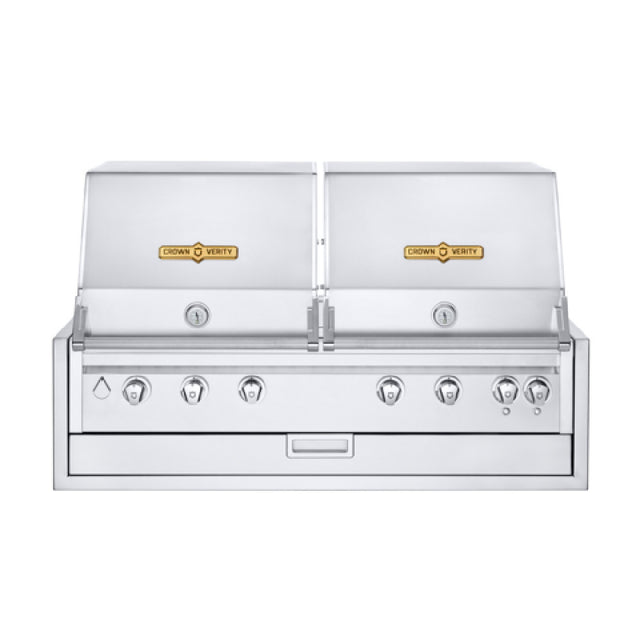 Crown Verity IBI482RD-FLT Infinite Series 48" Built-In Outdoor Charbroiler Grill (6) 14750 BTUH Stainless Steel Burners