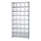 Quantum WR9-207CL Bin Wire Shelving System 36"W X 12"D X 74"H Overall Size 800 Lb. Capacity Per Shelf
