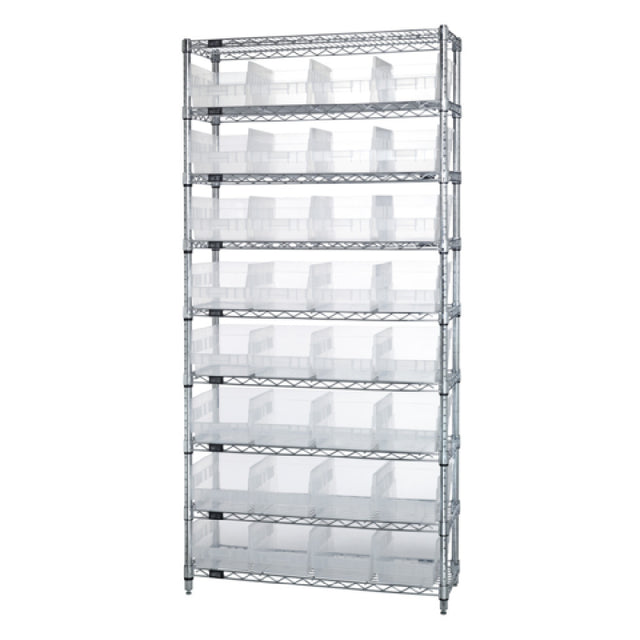 Quantum WR9-207CL Bin Wire Shelving System 36"W X 12"D X 74"H Overall Size 800 Lb. Capacity Per Shelf