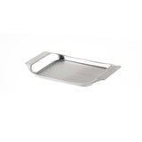 A stainless steel serving tray displayed on a white background.