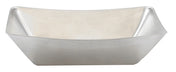 A rectangular, shallow Better Burger Fry Tray with slightly flared, angled sides and smooth edges. The minimalist stainless steel fry tray features clean lines and a matte finish, giving it a modern, contemporary appearance on a white background.