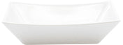 A rectangular, white melamine dish with slightly flared sides and rounded edges. The dish features a smooth, glossy surface and is empty, positioned on a white background—perfect as a fry tray from the Better Burger Collection.