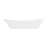 A white, rectangular, curved melamine fry tray with slightly flared sides is centered on a plain white background. The tray appears empty and features a minimalist, modern design with clean lines and smooth surfaces.