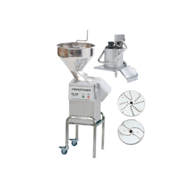 Robot Coupe CL55E2FEEDHEADS E-Series Commercial Food Processor Includes: Vegetable Prep Attachment With Automatic Feedhead & Pusher Feedhead (6-7/8" Dia.)