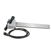 A silver metal Hot Wand Oil Melter with a black handle, attached to a long, flat blade. A thick black power cord with a three-prong plug extends from the handle, coiled neatly beside the coconut oil melter on a white background.