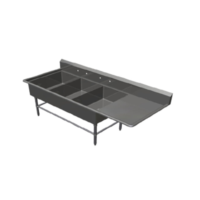 John Boos 3PB20284-1D24R Pro-Bowl Sink 3-compartment 88-3/16"W X 33-1/2"D X 44-1/16"H Overall Size