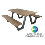 Emuamericas Llc 1820RAL Sid Picnic Table 70" X 72" X 30"H Overall 32" X 72" Rectangular Top