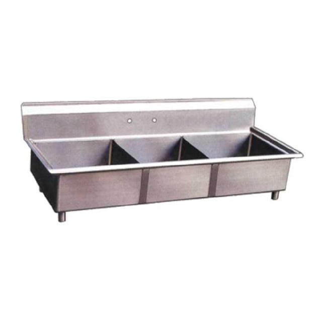 Omcan 22120 (22120) Pot Sink (3) 24" Front To Back X 24" Wide X 14" Deep Bowls