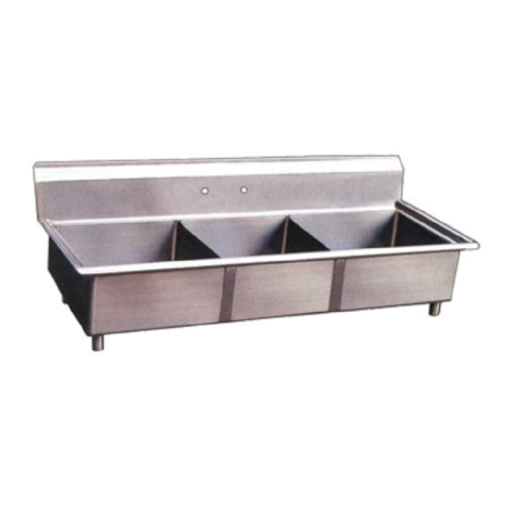 Omcan 22114 (22114) Pot Sink (3) 18" Front To Back X 18" Wide X 11" Deep Bowls