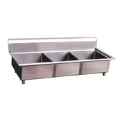 Omcan 22114 (22114) Pot Sink (3) 18" Front To Back X 18" Wide X 11" Deep Bowls