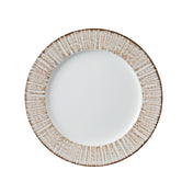Yanco LE-110 - Legna Dinner Plate, 10 1/4" X 1", White & Brown
