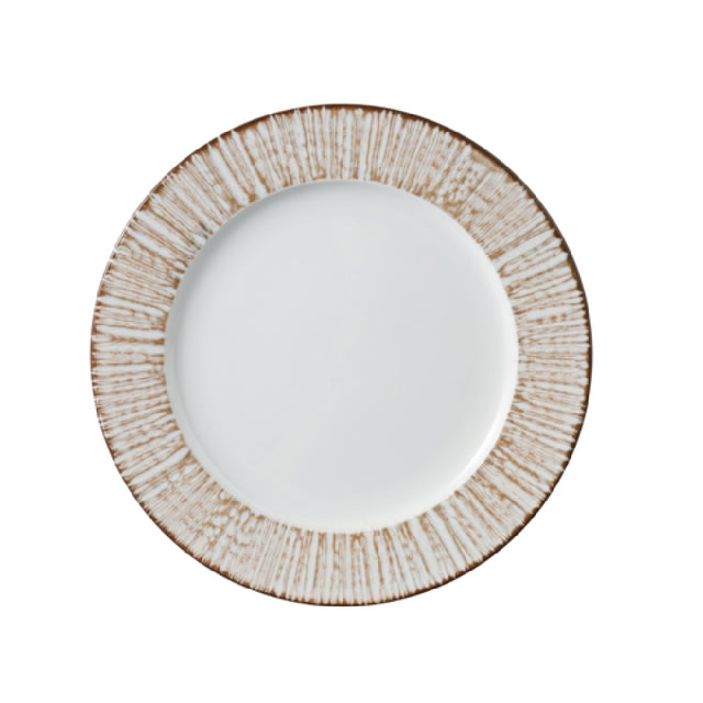 Yanco LE-110 - Legna Dinner Plate, 10 1/4" X 1", White & Brown